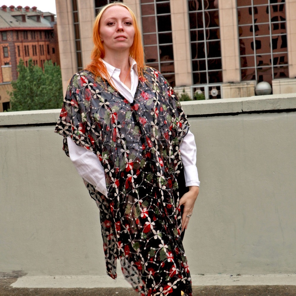 Exclusive, vintage, embroidered Indian wrap!